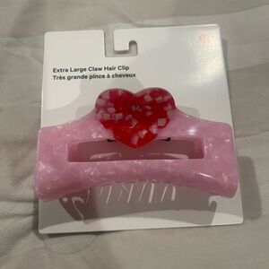 New lululemon Extra Large Pink Heart Claw Hair Clip
